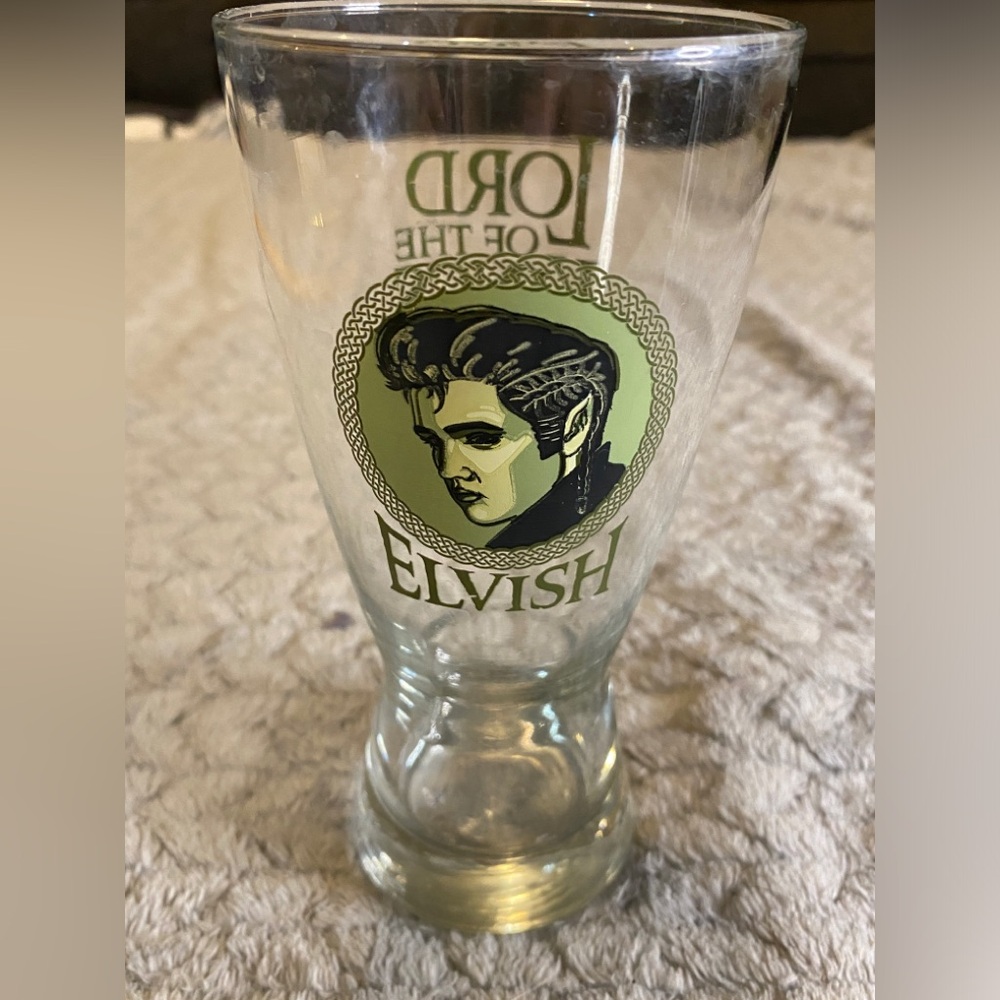 Elvis Elvish Commemorative Lord of the Rings Beer Glass 2016 Flying Saucer